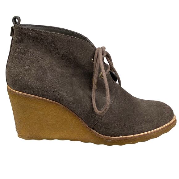 Tory Burch Vicki Women's Brown Lace Up Wedge Ankle Boots Size US 7 - Picture 1 of 11